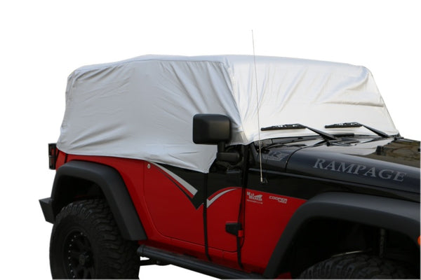 Rampage 2007-2018 Jeep Wrangler(JK) Cab Cover Multiguard - Silver - Bull Strap