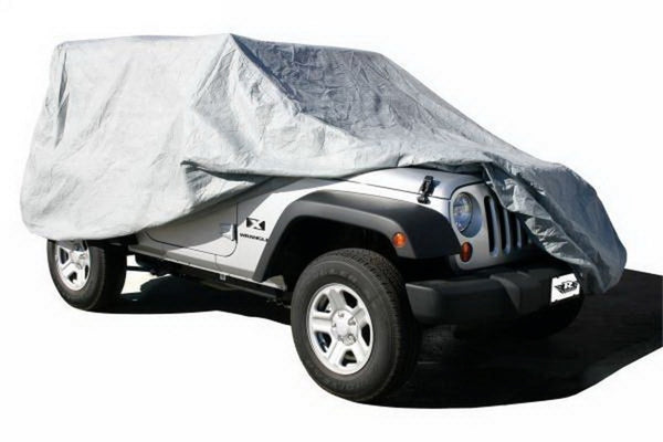 Rampage 2007-2018 Jeep Wrangler(JK) Car Cover - Grey - Bull Strap