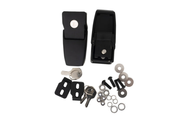 Rampage 2018-2019 Jeep Wrangler(JL) Sport 2-Door Locking Hood Catches - Black - Bull Strap