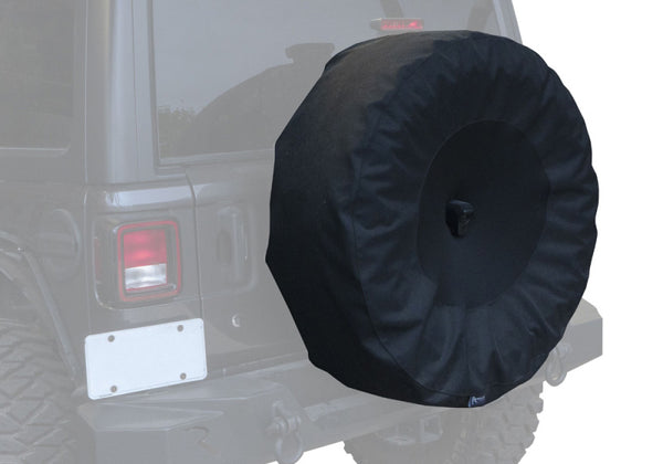 Rampage 2018-2019 Jeep Wrangler(JL) Sport 2-Door Tire Cover w/Cam Slot 33in -35in - Black - Bull Strap