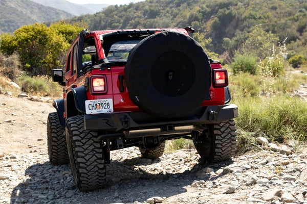 Rampage 2018-2019 Jeep Wrangler(JL) Sport 2-Door Tire Cover w/Camera Slot 37in - Black - Bull Strap