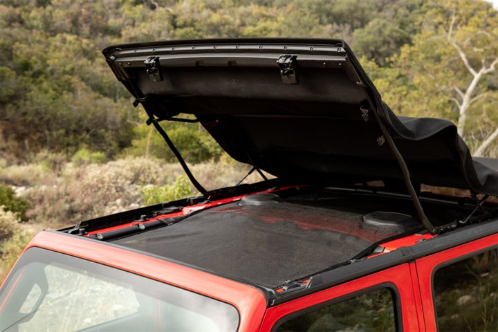 Rampage 2018-2019 Jeep Wrangler(JL) Unlimited Sport 4-Door Mesh Shade Top - Extended - Black - Bull Strap