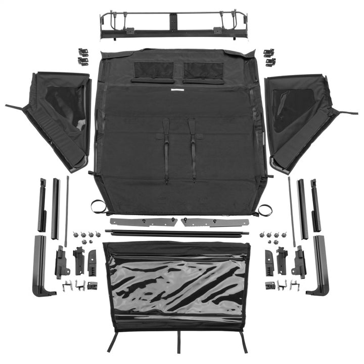 Rampage 2018-2021 Jeep Wrangler JL 4-Door Trailview Fastback - Black Diamond - Bull Strap