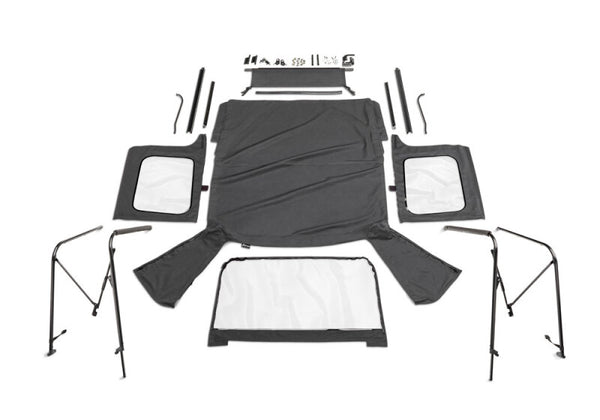 Rampage 86-95 Jeep Wrangler CJ7/YJ Complete Top - Black Diamond - Bull Strap