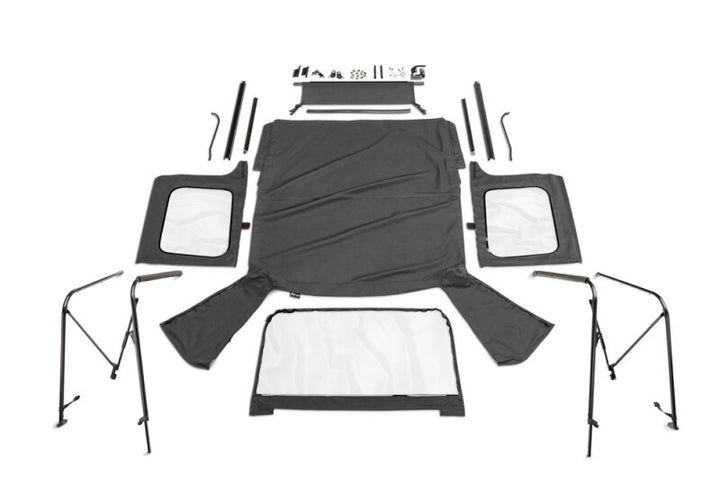 Rampage 86-95 Jeep Wrangler CJ7/YJ Complete Top - Black Diamond - Bull Strap