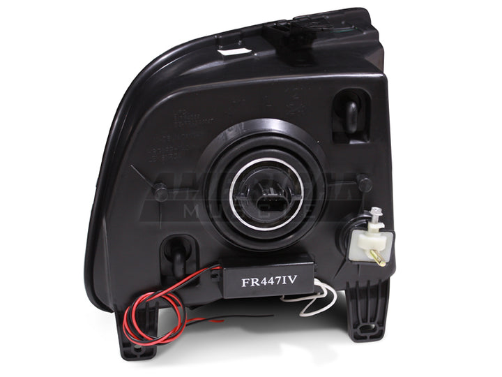 Raxiom 05-09 Ford Mustang GT V6 Axial Series CCFL Halo Projector Headlight- Blk Housing (Smkd Lens) - Bull Strap