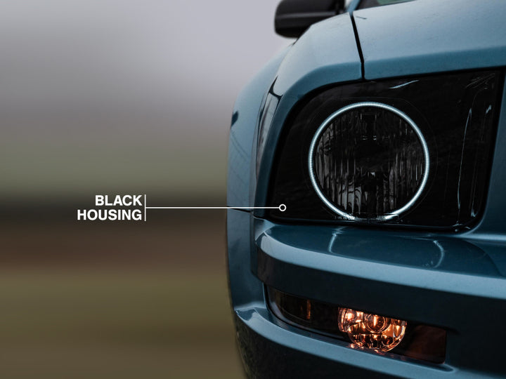 Raxiom 05-09 Ford Mustang GT V6 Axial Series CCFL Halo Projector Headlight- Blk Housing (Smkd Lens) - Bull Strap