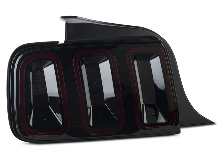 Raxiom 05-09 Ford Mustang Gen5 Tail Lights- Black Housing (Smoked Lens) - Bull Strap