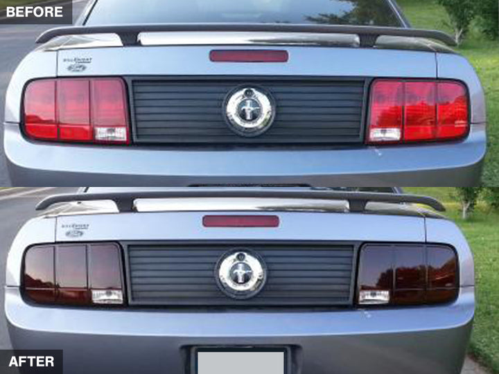 Raxiom 05-09 Ford Mustang Tail Lights- Black Housing (Smoked Lens) - Bull Strap