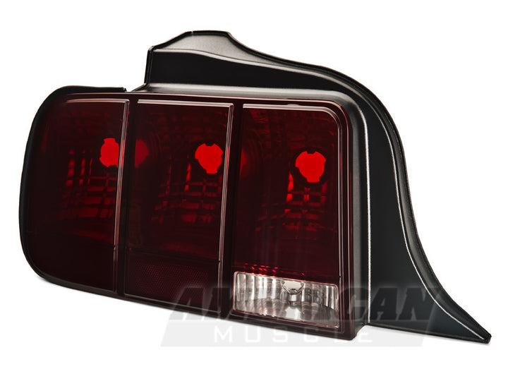 Raxiom 05-09 Ford Mustang Tail Lights- Black Housing (Smoked Lens) - Bull Strap