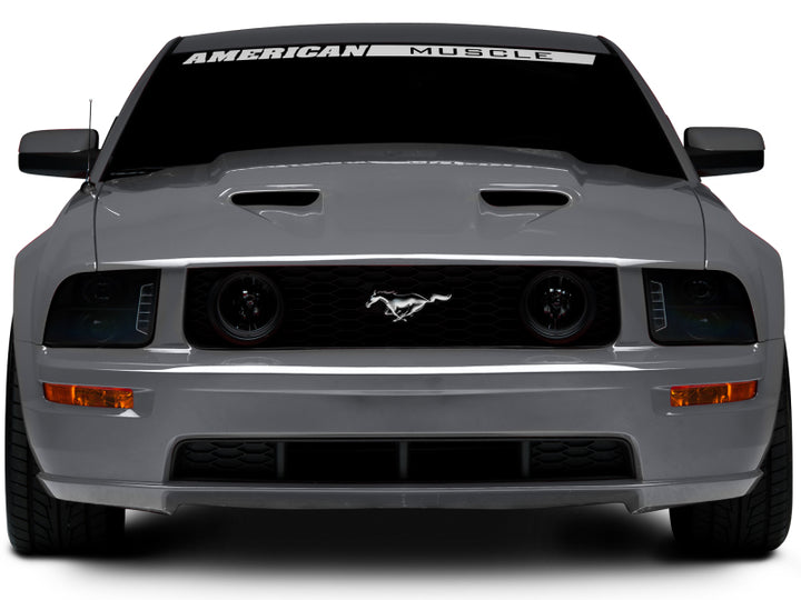 Raxiom 05-09 Ford Mustang w/ Halogen LED Halo Prjctr Headlights-Blk Hsng(Smoked Lens Exclude GT500) - Bull Strap