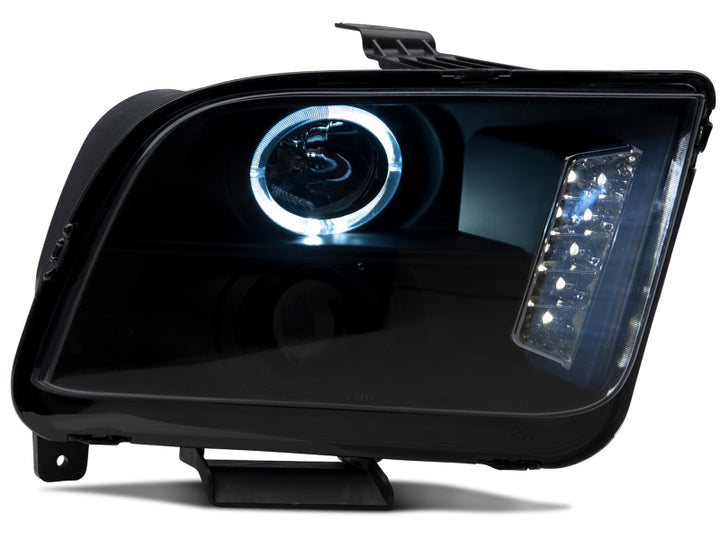 Raxiom 05-09 Ford Mustang w/ Halogen LED Halo Prjctr Headlights-Blk Hsng(Smoked Lens Exclude GT500) - Bull Strap