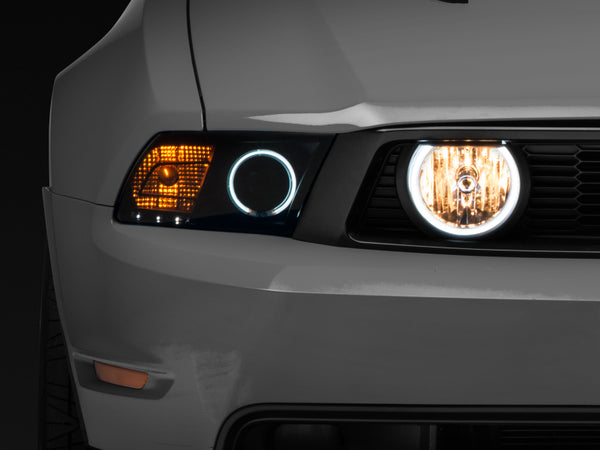 Raxiom 05-12 Ford Mustang GT LED Halo Fog Lights (Chrome) - Bull Strap