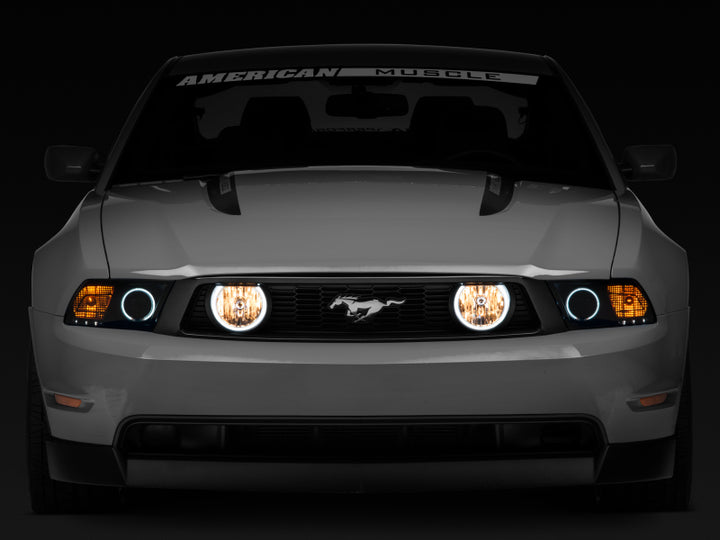Raxiom 05-12 Ford Mustang GT LED Halo Fog Lights (Chrome) - Bull Strap