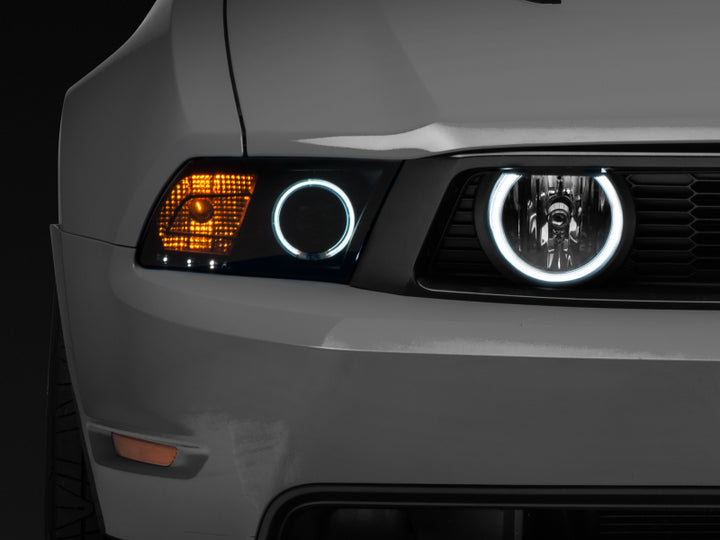 Raxiom 05-12 Ford Mustang GT LED Halo Fog Lights (Chrome) - Bull Strap