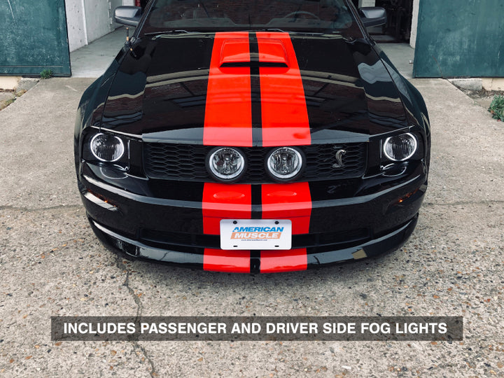 Raxiom 05-12 Ford Mustang GT LED Halo Fog Lights (Smoked) - Bull Strap