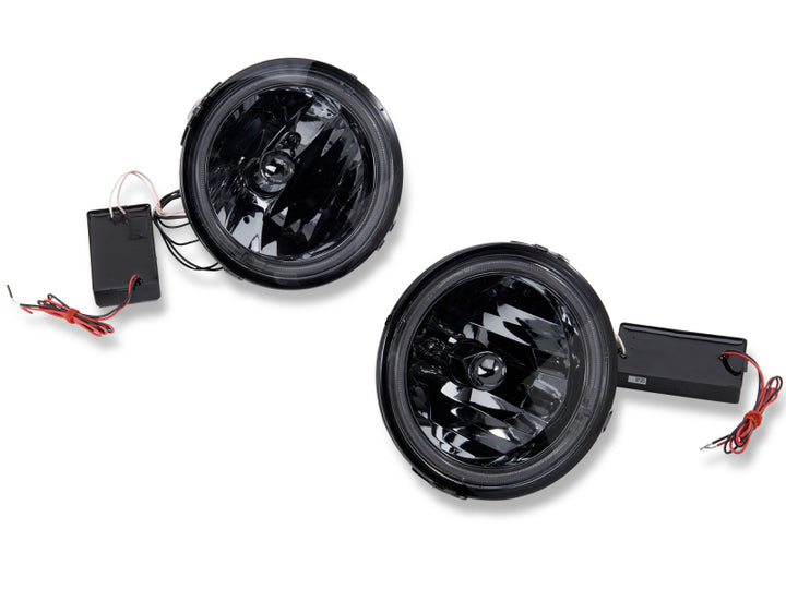 Raxiom 05-12 Ford Mustang GT LED Halo Fog Lights (Smoked) - Bull Strap