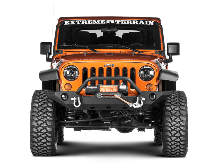 Raxiom 07-18 Jeep Wrangler JK 50-Inch LED Light Bar Windshield Mount w/ Auxiliary Bracket - Bull Strap