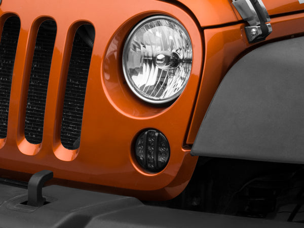 Raxiom 07-18 Jeep Wrangler JK Axial Series LED Front Turn Signals (Smoked) - Bull Strap
