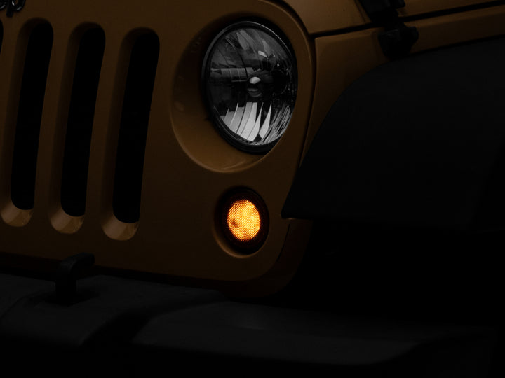 Raxiom 07-18 Jeep Wrangler JK Axial Series LED Turn Signals w/ Halo (Smoked) - Bull Strap