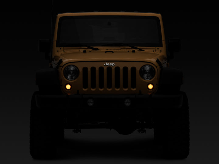 Raxiom 07-18 Jeep Wrangler JK Axial Series LED Turn Signals w/ Halo (Smoked) - Bull Strap