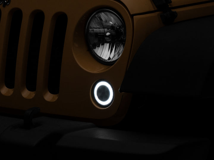 Raxiom 07-18 Jeep Wrangler JK Axial Series LED Turn Signals w/ Halo (Smoked) - Bull Strap