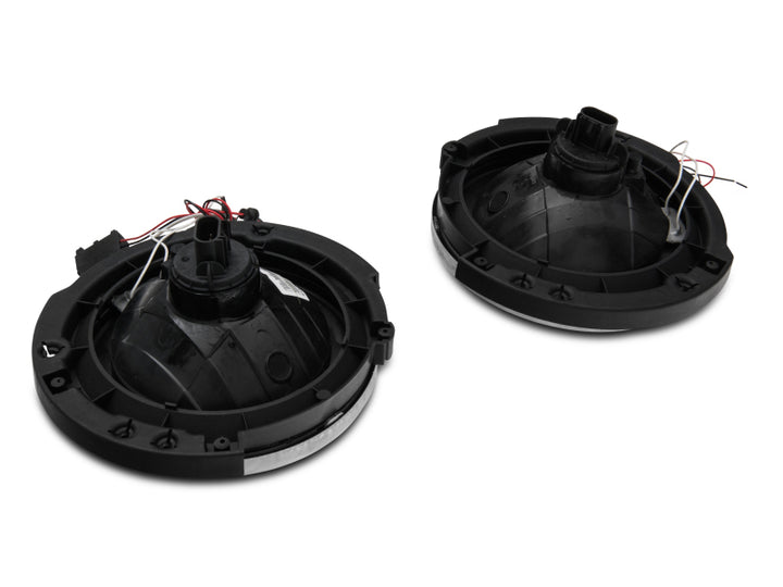 Raxiom 07-18 Jeep Wrangler JK LED Halo Headlights- Chrome Housing (Clear Lens) - Bull Strap