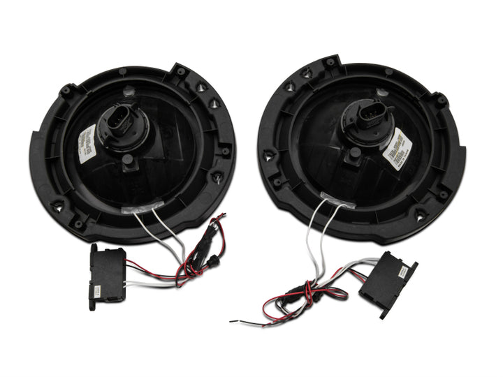 Raxiom 07-18 Jeep Wrangler JK LED Halo Headlights- Chrome Housing (Clear Lens) - Bull Strap