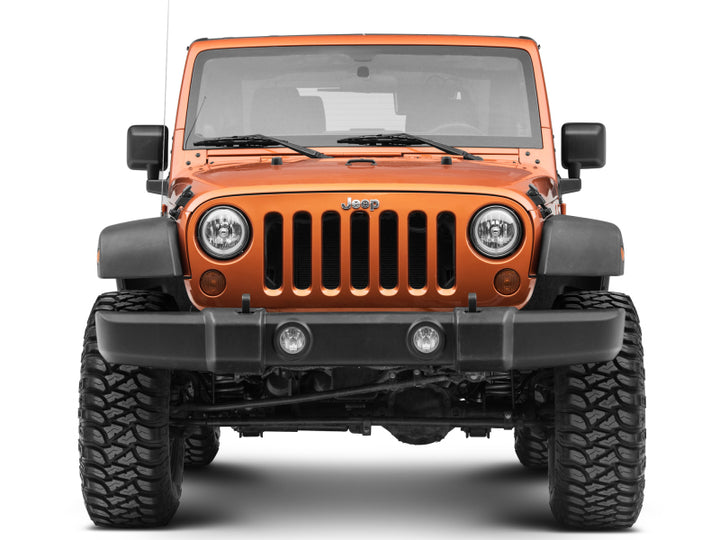 Raxiom 07-18 Jeep Wrangler JK LED Halo Headlights- Chrome Housing (Clear Lens) - Bull Strap