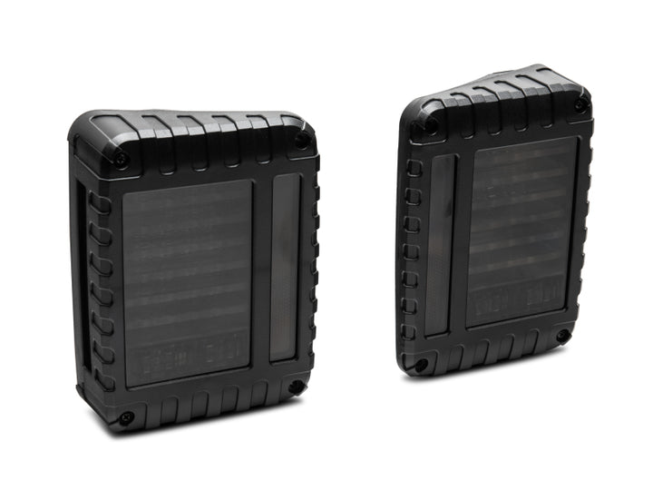 Raxiom 07-18 Jeep Wrangler JK LED Tail Lights- Black Housing (Smoked Lens) - Bull Strap