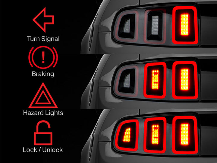 Raxiom 10-22 Ford Mustang Tail Light Sequencer (Plug-and-Play) - Bull Strap