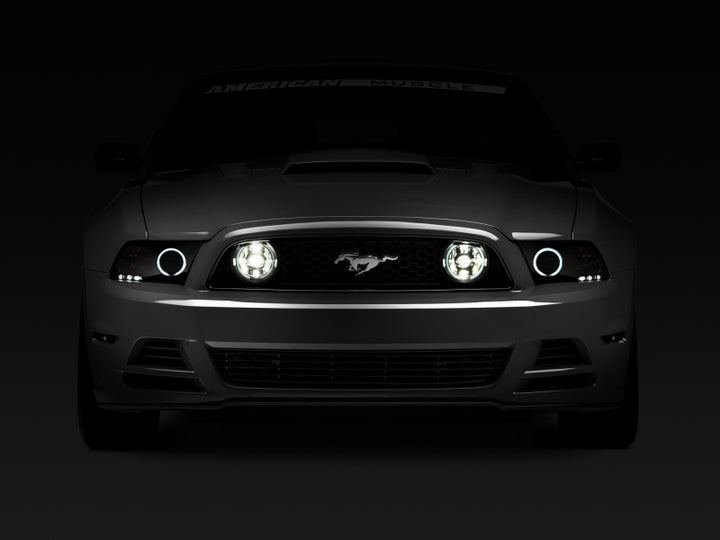 Raxiom 13-14 Ford Mustang GT CCFL Halo Fog Lights (Smoked) - Bull Strap