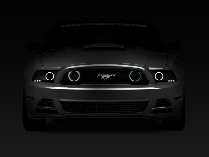 Raxiom 13-14 Ford Mustang GT CCFL Halo Fog Lights (Smoked) - Bull Strap