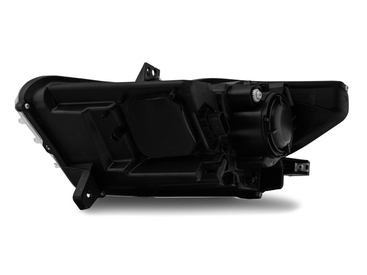 Raxiom 15-17 Ford Mustang Projector Headlights OEM HID Bulbs- Black Housing (Clear Lens) - Bull Strap
