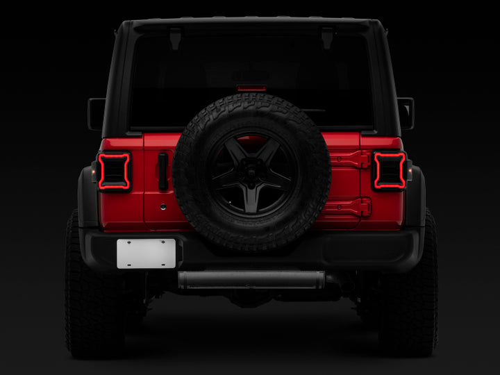Raxiom 18-22 Jeep Wrangler JL LED Tail Lights- Black Housing (Smoked Lens) - Bull Strap