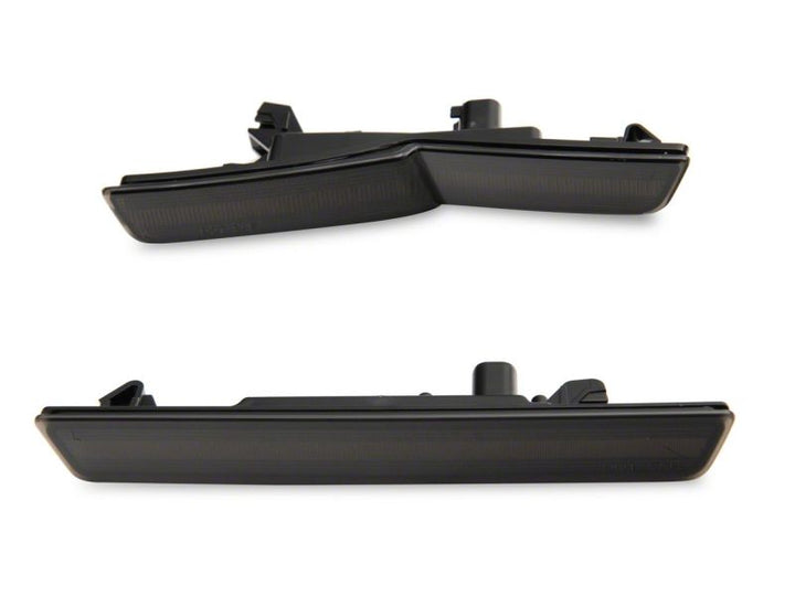 Raxiom 18-23 Dodge Challenger Widebody Axial Series LED Side Marker Lights Front and Rear- Smoked - Bull Strap
