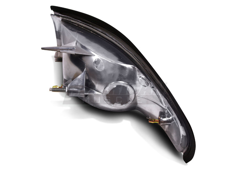 Raxiom 94-98 Mustang Axial Series Cobra Style Headlights- Black Housing (Clear Lens) - Bull Strap