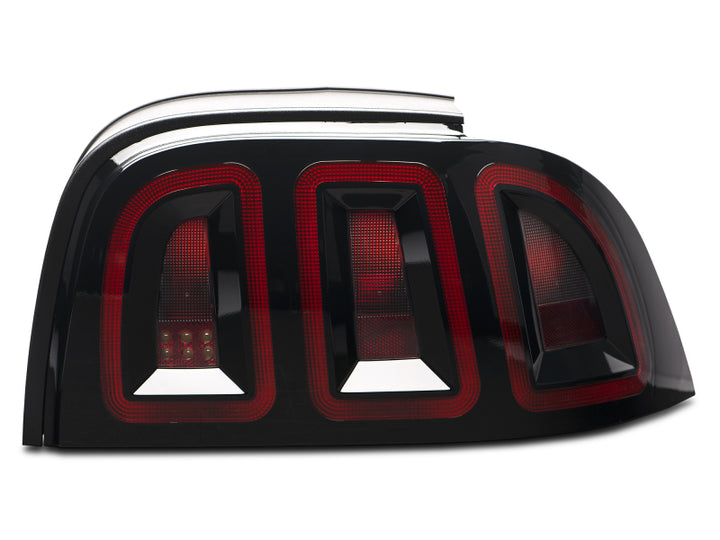 Raxiom 96-98 Ford Mustang Icon LED Tail Lights- Black Housing (Smoked Lens) - Bull Strap