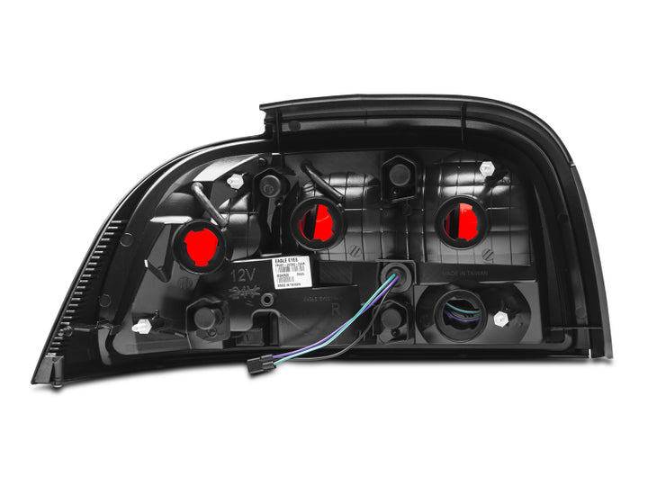 Raxiom 96-98 Ford Mustang Icon LED Tail Lights- Black Housing (Smoked Lens) - Bull Strap