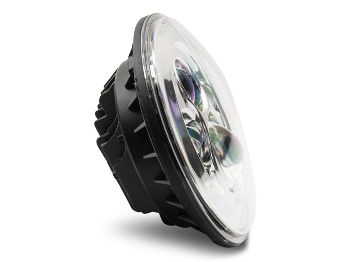 Raxiom 97-18 Jeep Wrangler TJ/JK Axial Series LED Daymaker Headlights- Chrome Housing (Clear Lens) - Bull Strap