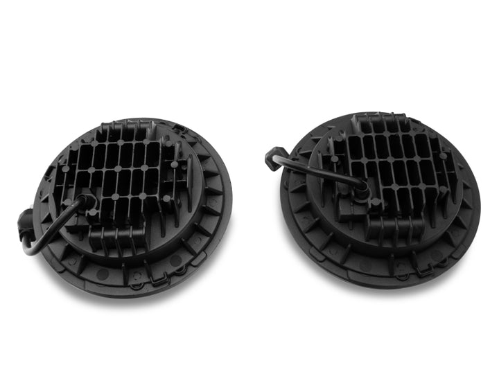 Raxiom 97-18 Jeep Wrangler TJ/JK Axial Series LED Daymaker Headlights- Chrome Housing (Clear Lens) - Bull Strap