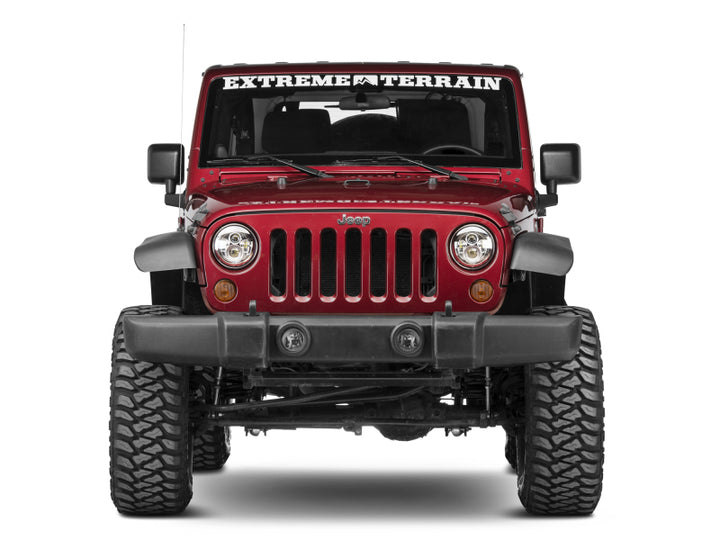 Raxiom 97-18 Jeep Wrangler TJ/JK Axial Series LED Daymaker Headlights- Chrome Housing (Clear Lens) - Bull Strap
