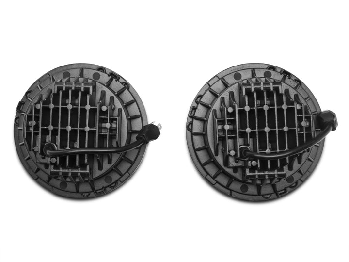 Raxiom 97-18 Jeep Wrangler TJ/JK Axial Series LED Daymaker Headlights- Chrome Housing (Clear Lens) - Bull Strap