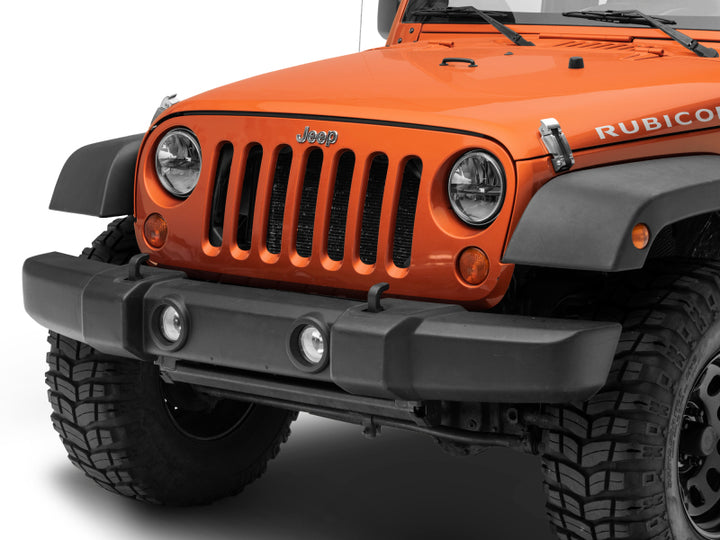 Raxiom 97-18 Jeep Wrangler TJ/JK Axial Series LED Headlights- Black Housing (Clear Lens) - Bull Strap