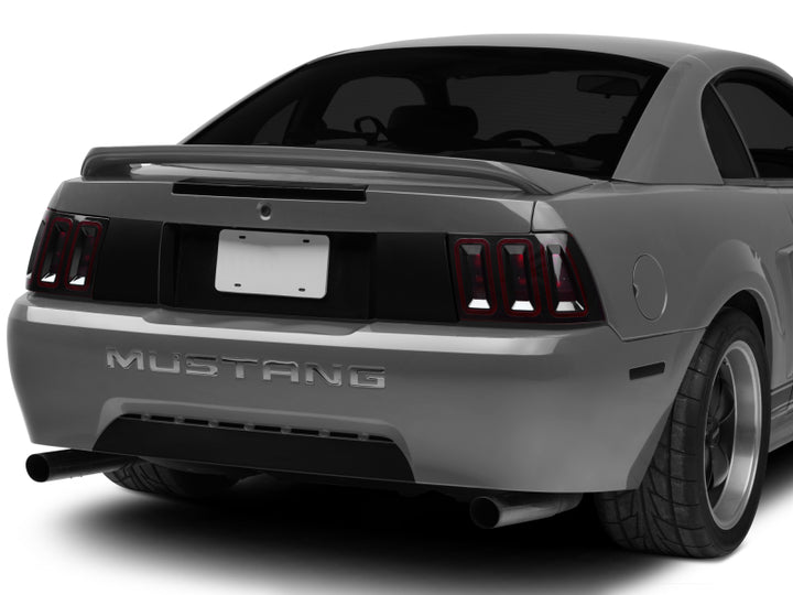 Raxiom 99-04 Ford Mustang Excluding 99-01 Cobra Icon LED Tail Lights- Black Housing (Smoked Lens) - Bull Strap