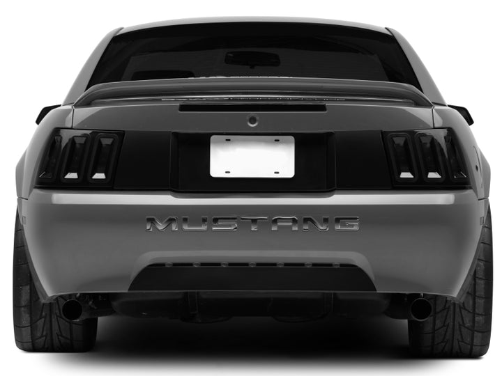 Raxiom 99-04 Ford Mustang Excluding 99-01 Cobra Icon LED Tail Lights- Black Housing (Smoked Lens) - Bull Strap