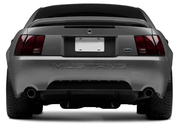 Raxiom 99-04 Ford Mustang Excluding 99-01 Cobra Tail Lights- Black Housing (Smoked Lens) - Bull Strap