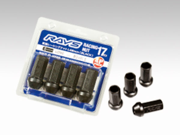 Rays 17 Hex L48 Racing Nut 12x1.5 - Black (4 Pieces) - Bull Strap