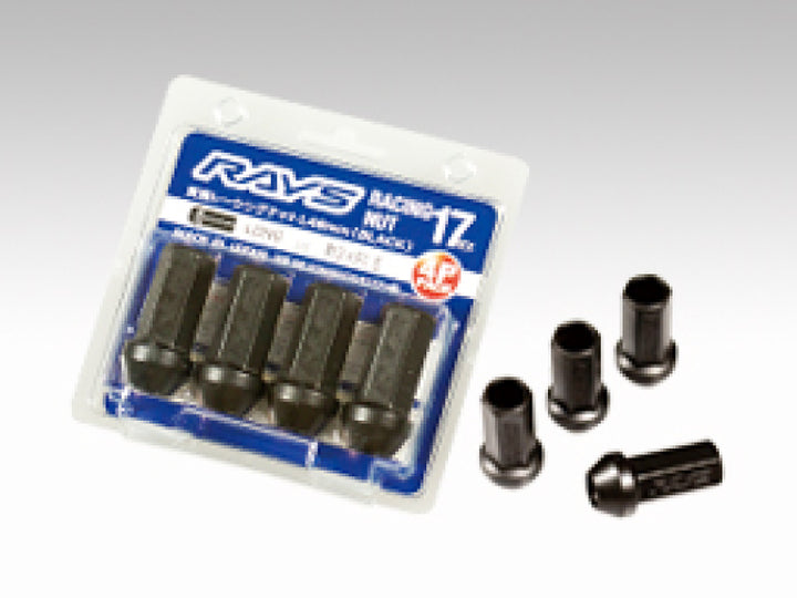 Rays 17 Hex L48 Racing Nut 12x1.5 - Black (4 Pieces) - Bull Strap