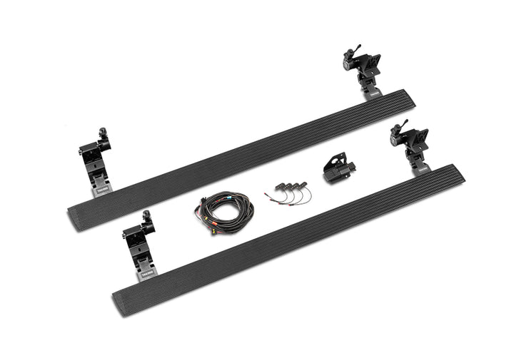 RealTruck 15-19 Chevy Silverado 25/3500HD CC Dsl 4dr VoltStep Electric Running Board Kit - Tex. Blk - Bull Strap